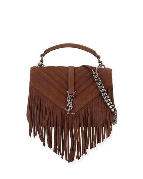 ysl suede fringe bag.